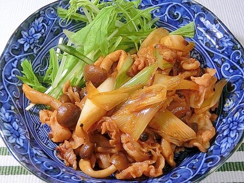 豚バラしゃぶ肉のオイケチャ炒め